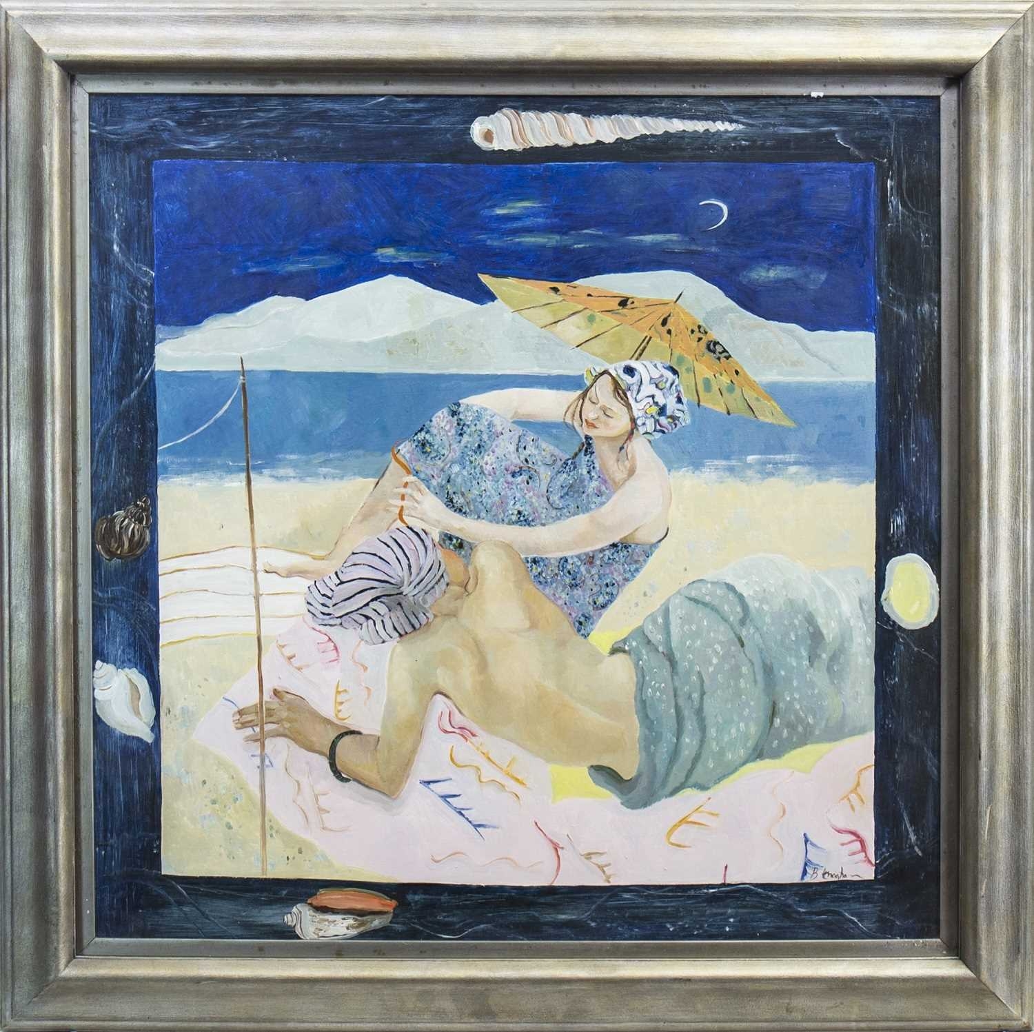 Artwork by Brenda Lenaghan, THE SUN WORSHIPPERS, Made of oil on board