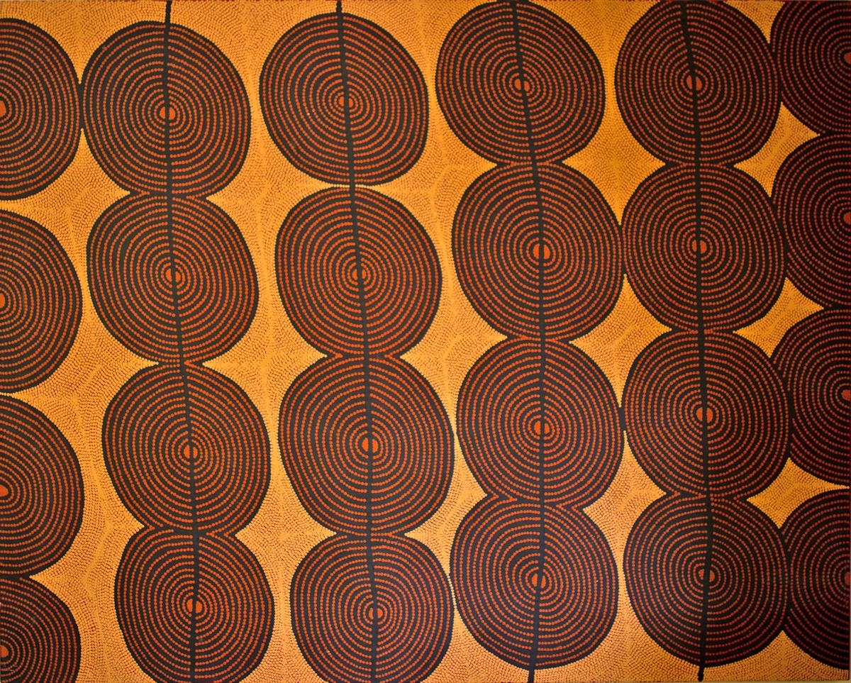 Artwork by Mantua Nangala, Jupiter Well, Made of synthetic polymer paint on canvas