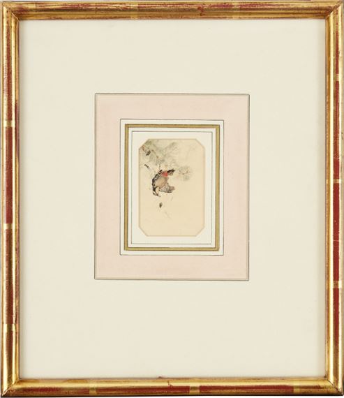 Fågel på gren by Bruno Liljefors, 1885