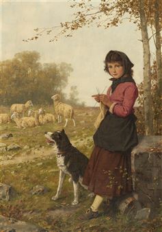 Young Shepherdess - Hubert Salentin