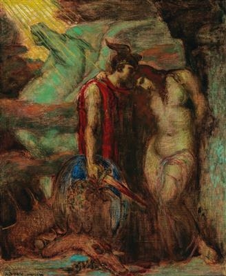 Artwork by Adolf Frey-Moock, Perseus and Andromeda, Made of Oil on canvas