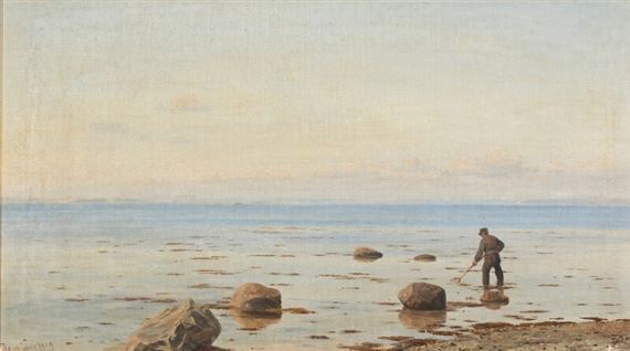 A quiet morning at Kalø Bay by Harald Frederik Foss, 1893