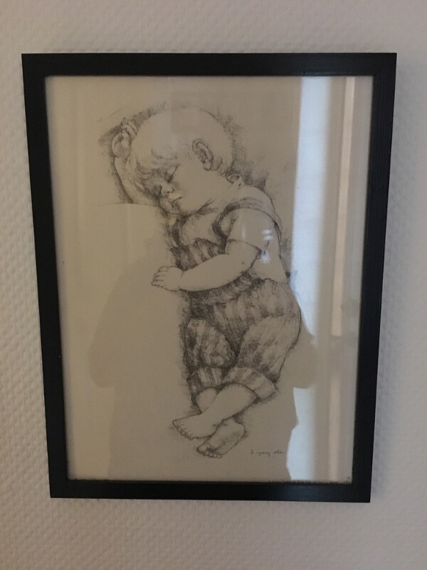 Artwork by Ib Spang Olsen, Three sleeping children, Made of Pen on paper