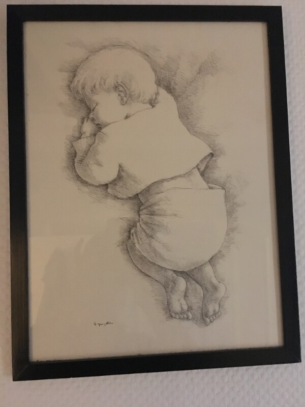 Artwork by Ib Spang Olsen, Three sleeping children, Made of Pen on paper