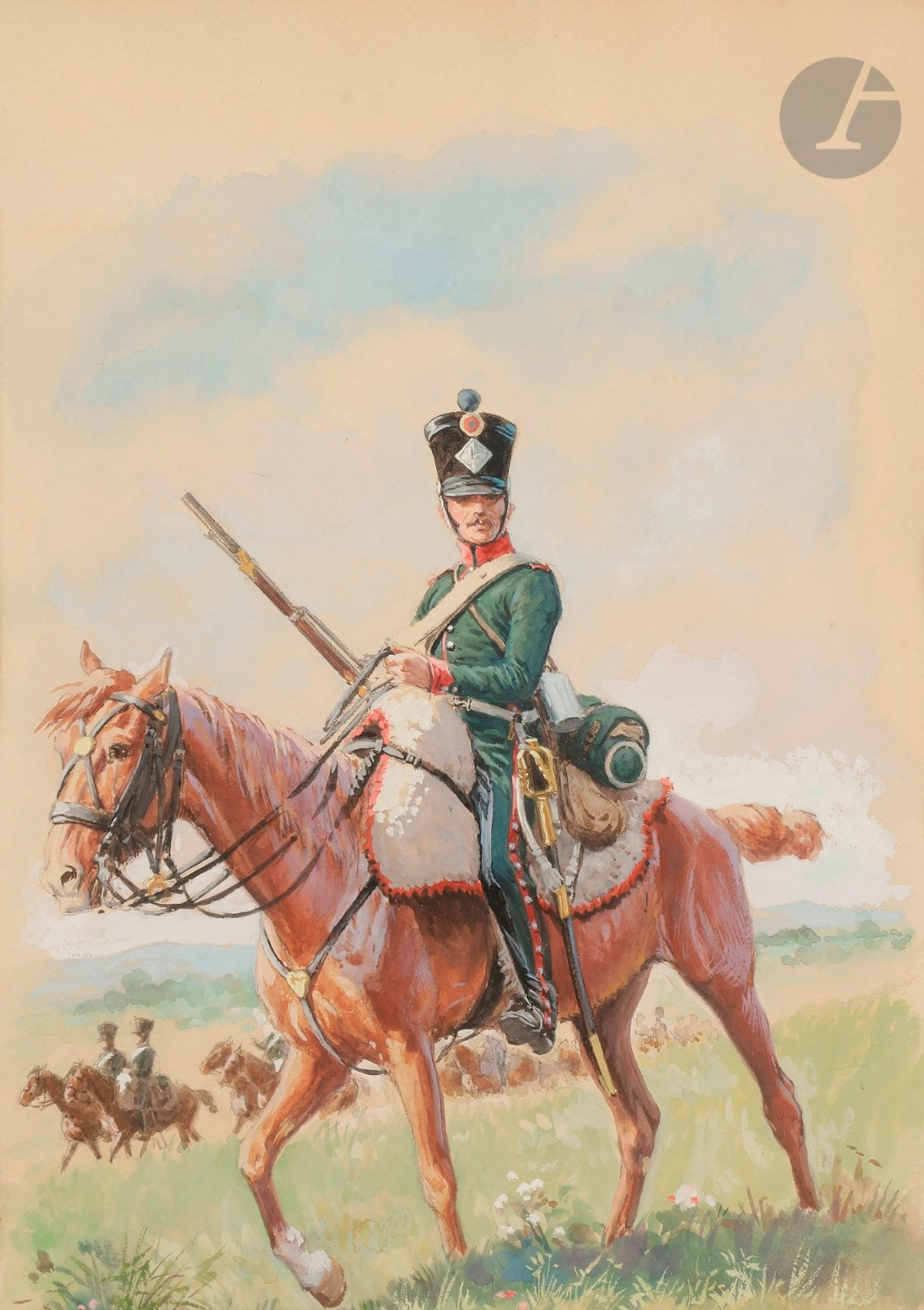 C.B.G. Mignot. 1er Empire. Timbaliers à cheval /2. - Lot 345