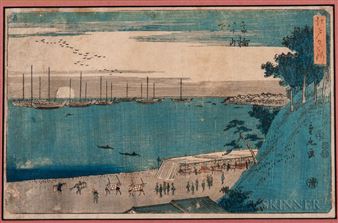 Utagawa Shigemaru (fl. 1848-1853), Woodblock Print: Below Yatsuyama in Takanawa, from the series Famous Places in Edo - Utagawa Shigemaru