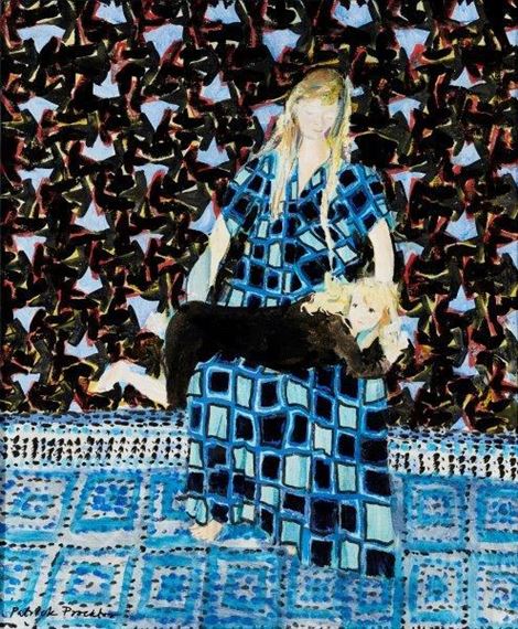 Woman and Child by Patrick Procktor, 1977