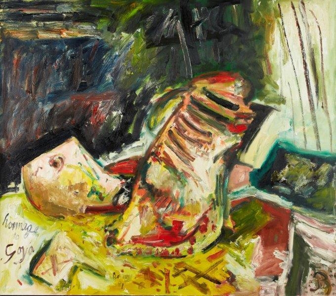 Artwork by John Bellany, Homage to Goya, Made of oil on canvas