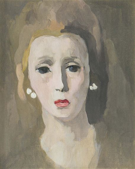 Marie Laurencin | Femme aux boucles d'oreilles en perles (1943) | MutualArt