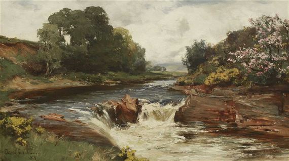 A RIVER LANDSCAPE by David Farquharson, 1888