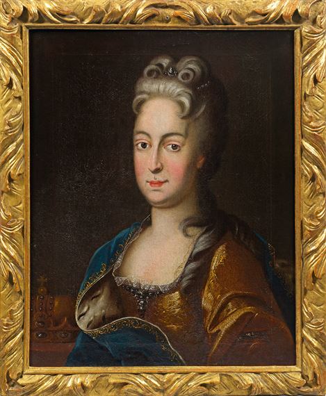 Porträt von Kaiserin Wilhelmine Amalie geb. Prinzessin v. Braunschweig-Calenberg by German School, 18th Century, 1718