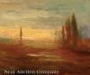 Tonal Landscape with Italian Cypress Trees by Karl Emil Termohlen