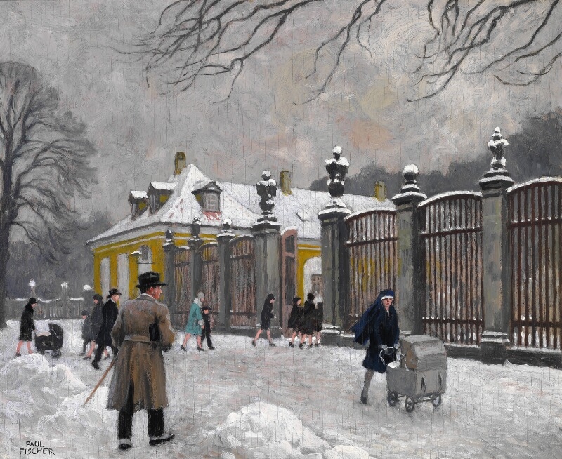 Fischer Paul | A winter day at the entrance to Frederiksberg Garden ...