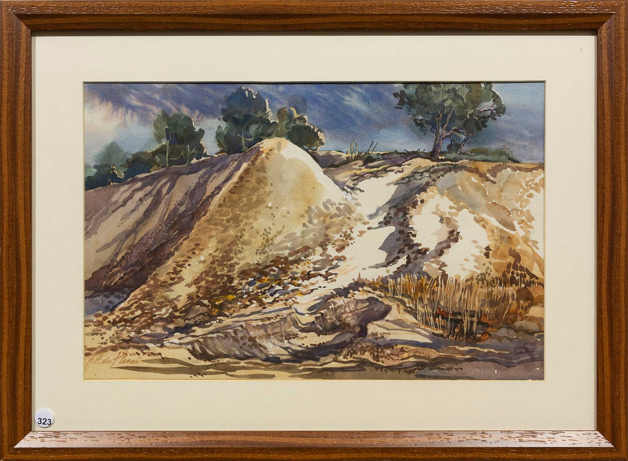 Artwork by J.H. du Plessis, Mine Dumps, Made of Watercolour