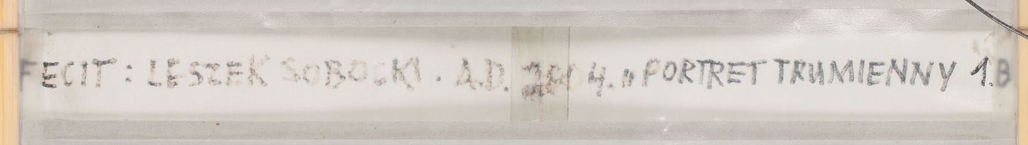 Artwork by Leszek Sobocki, "Coffin portrait", Made of oil, mixed media, relief/paperboard, metal