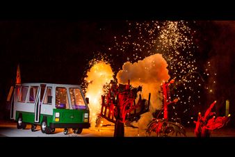 Exhibition at the University of Illinois at Chicago Features Large-Scale Sculptures Built as Pyrotechnic Scenography