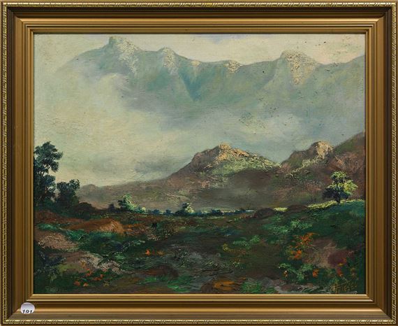 Mountain Landscape by Hennie Griesel