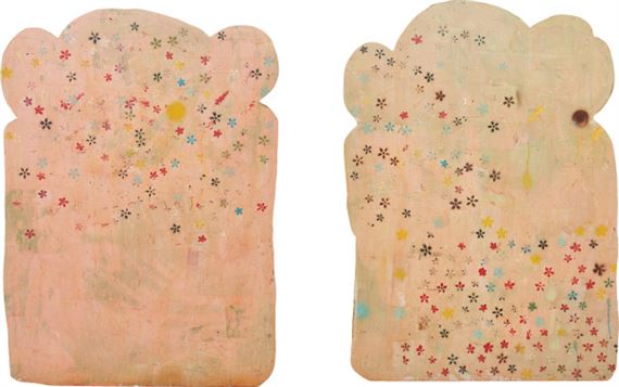 Two Works: (i) Flourless Bread Slice #1; (ii) Flourless Bread Slice #2 by Brenna Youngblood, Executed in 2012