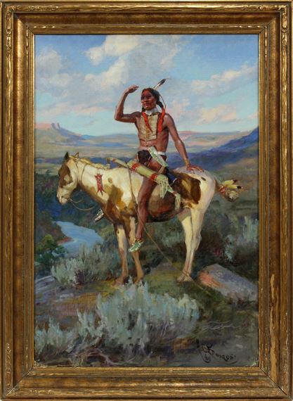 INDIAN ON HORSEBACK by Harry C. Edwards, 1921