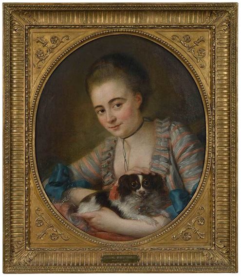Portrait of a Lady Holding a Spaniel by François-Hubert Drouais, 1770