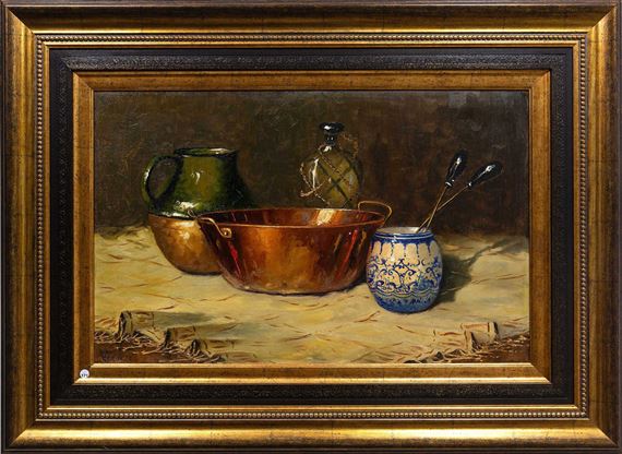 Still Life Copper & Porcelain by Hennie Griesel