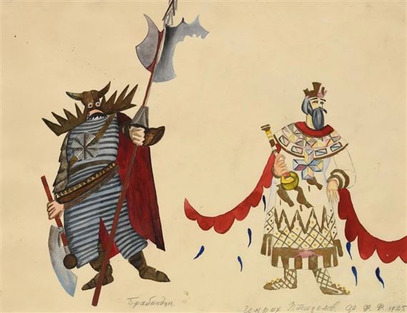 Projets de costumes d’un noble du Brabant et d’Henri l’Oiseleur pour l’opéra « Lohengrin » by Fedor Fedorovich Fedorovsky, 1925