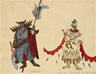 Projets de costumes d’un noble du Brabant et d’Henri l’Oiseleur pour l’opéra « Lohengrin » - Fedor Fedorovich Fedorovsky