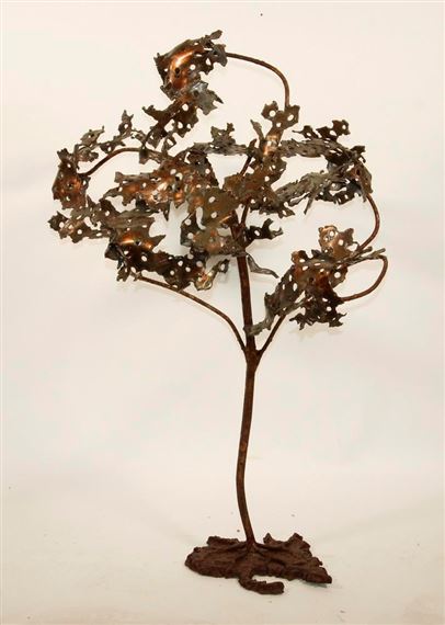 Metal sculpture depicting a tree - Gordon Brott