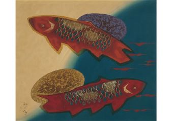 Fish (lacquered plaque) - Masaji Oguchi