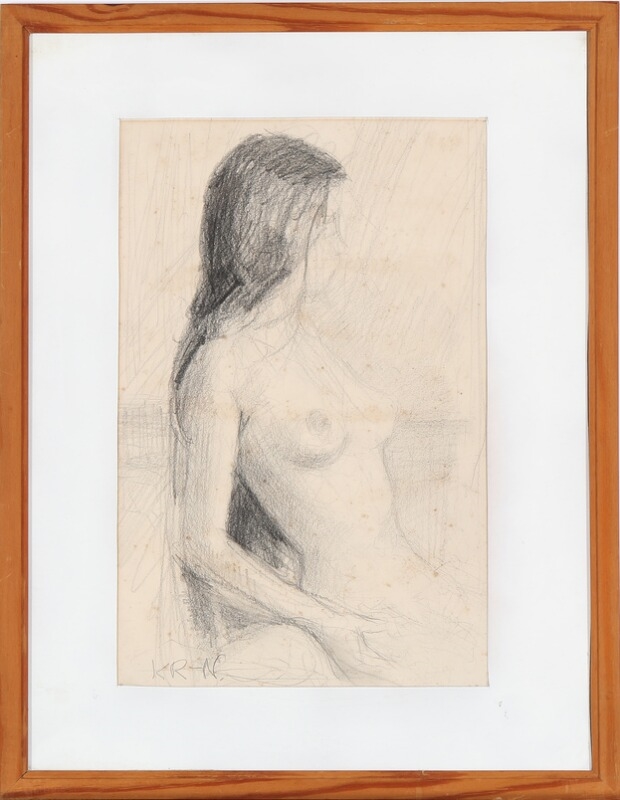 Artwork by Knud Raaschou-Nielsen, Two studies, Made of Oil on canvas and pencil on paper