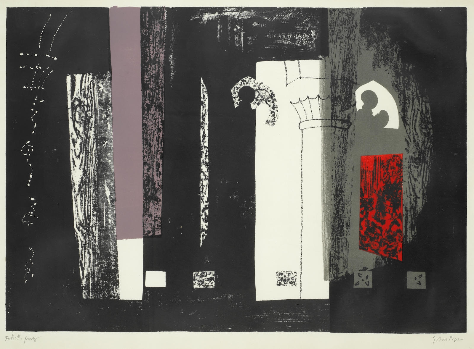 Inglesham, Wiltshire: a rustic medieval interior, from 'A Retrospect of Churches' by John Piper, 1964