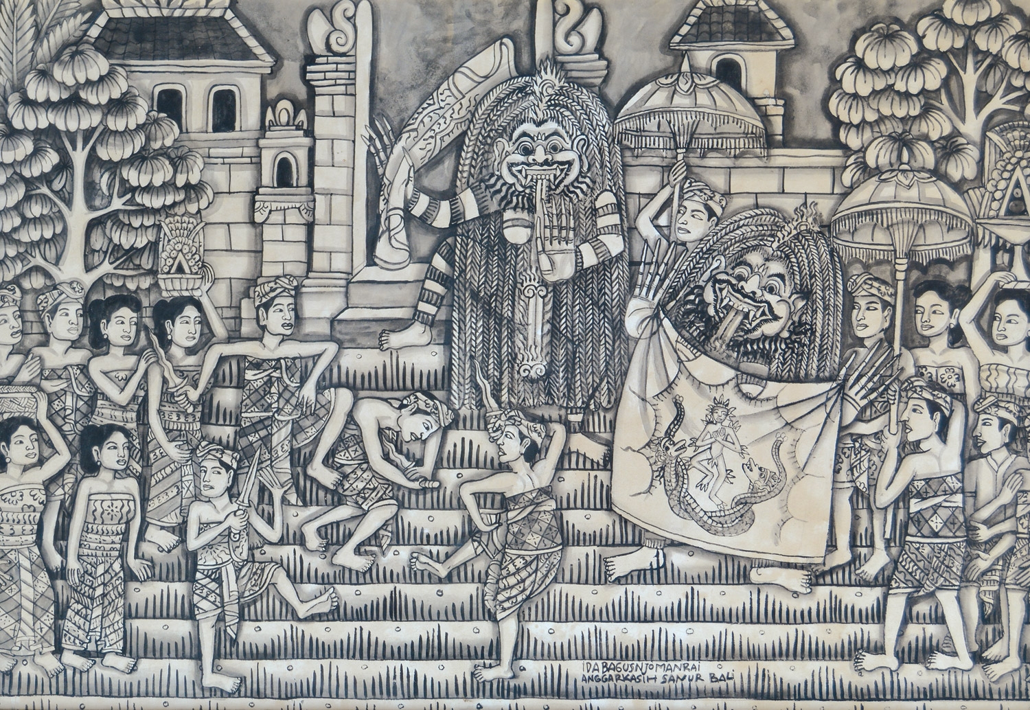 Artwork by Ida Bagus Njoman Rai Grija, Calonarang, Made of ink on paper