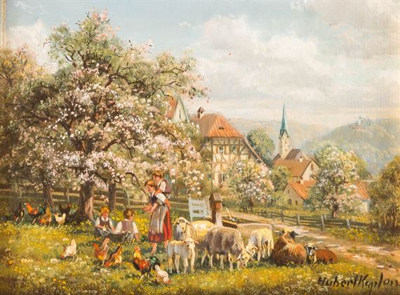 Domestic idyll in a village by Hubert Kaplan