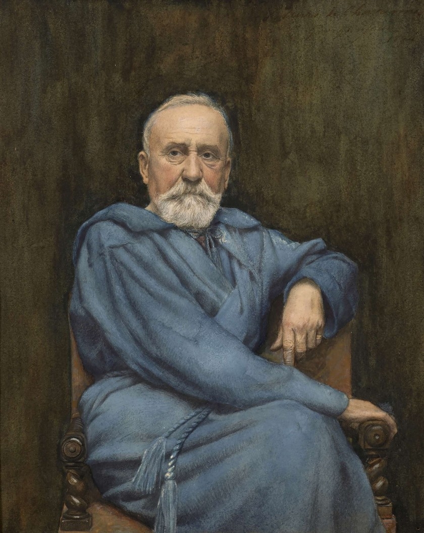 Portrait du peintre Pierre Puvis de Chavannes assis by Georges Jean, 1894