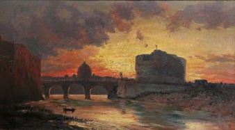 Engelsburg in Rom mit Peterskirche im Hintergrund - Dr. Carl Melior