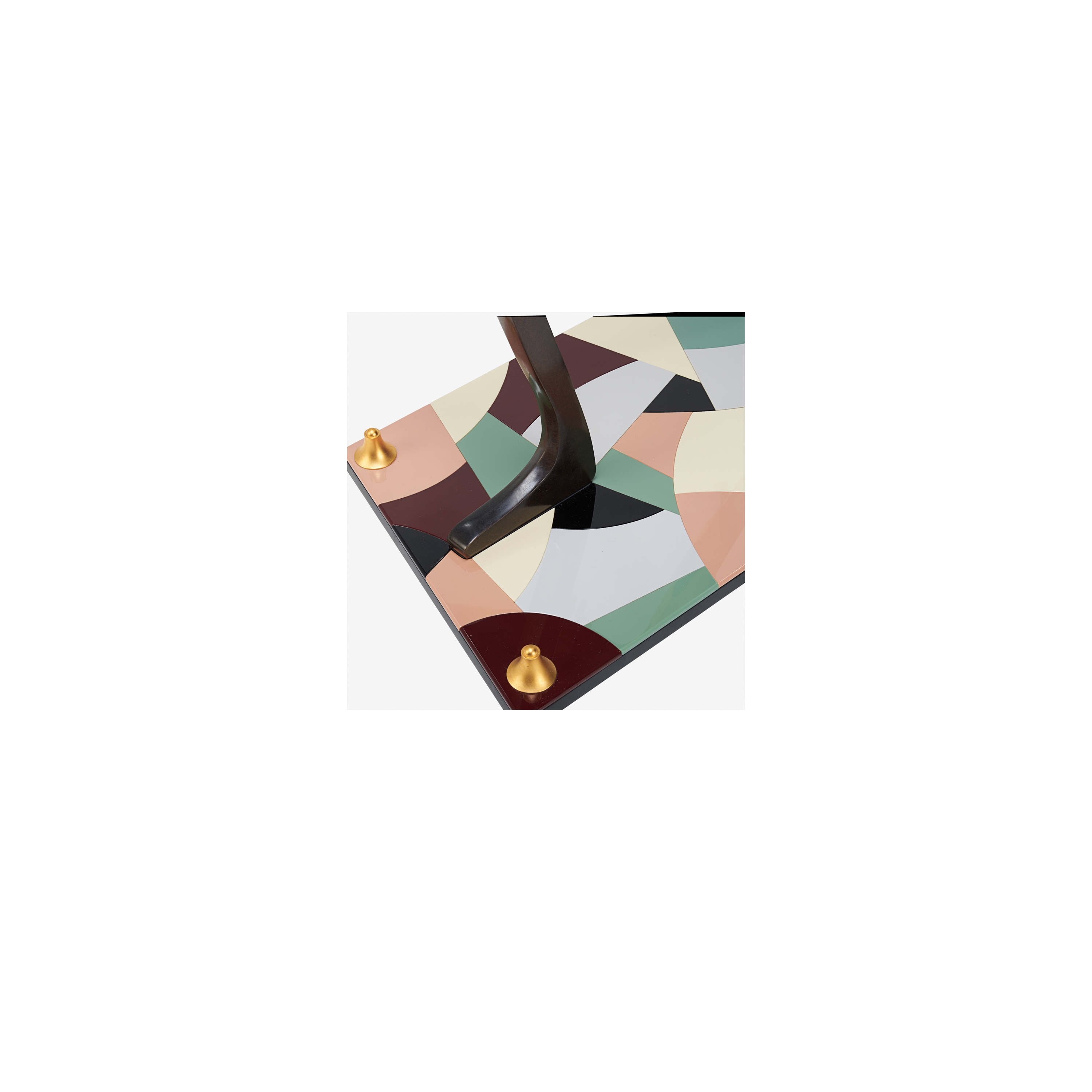 Artwork by Dan Dailey, Fine and tall Female Figurative Floor Lamp, edition of six, Kensington, NH,, Made of Cast and patinated bronze, anodized aluminum, Vitrolite, blown glass, single sockets