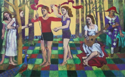 Artwork by Marcel Antonio, Midsummer Night's Dream, Made of acrylic on canvas