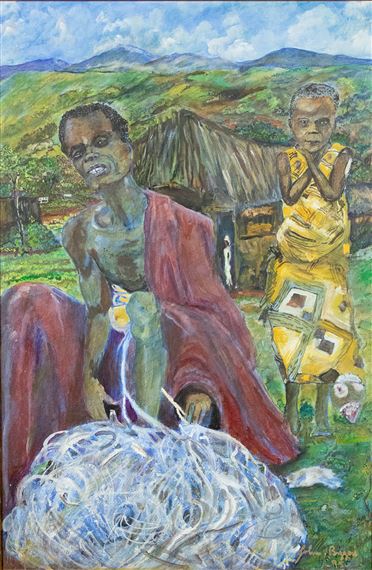 Slice of Cotton Harvest by John Biggers, 1995