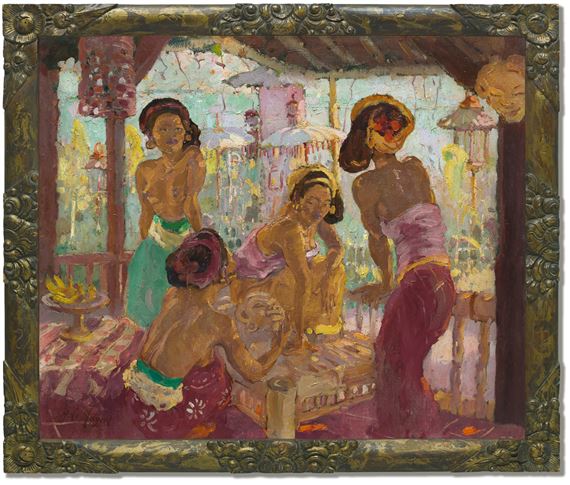 BALINESE MAIDENS BY THE BALCONY