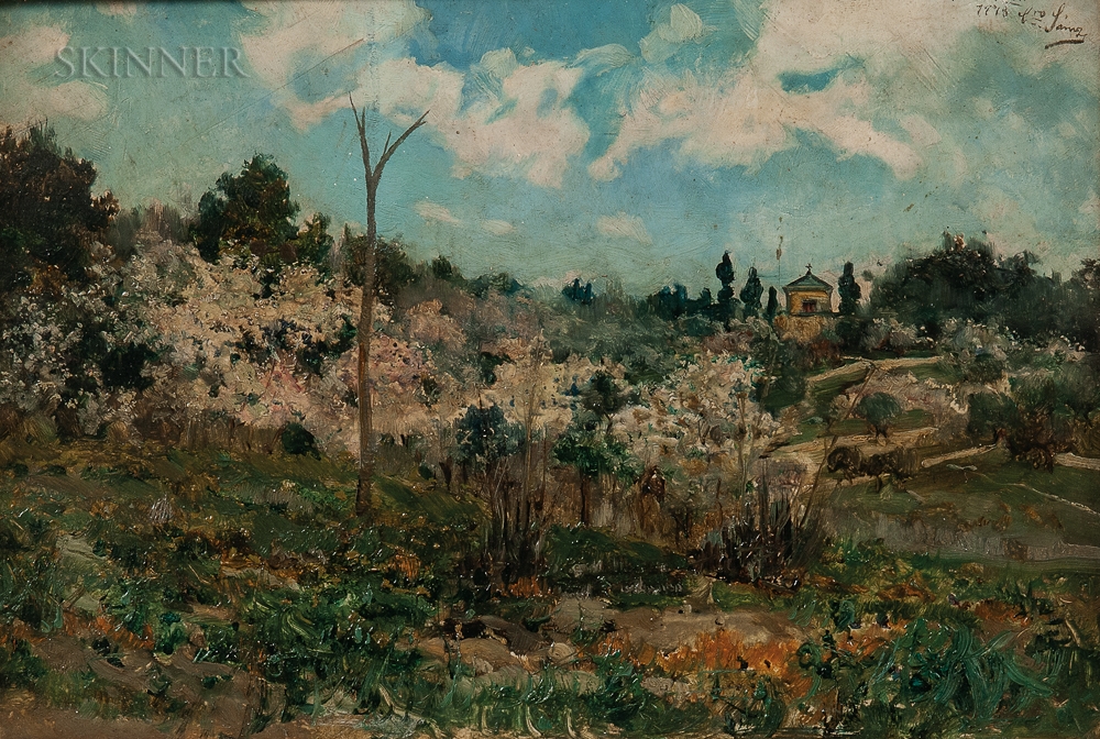 Artwork by Casimiro Sainz y Sainz, Spanish Landscape, Made of Oil on panel