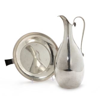 A Danish silver wine jug and Art Deco bowl - Christian Kronmann Ovesen