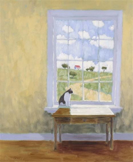 CAT ON A WINDOW LEDGE by Paul Healey