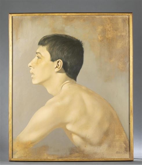 Profile portrait of a young seated boy by Robert R. Bliss, 1962