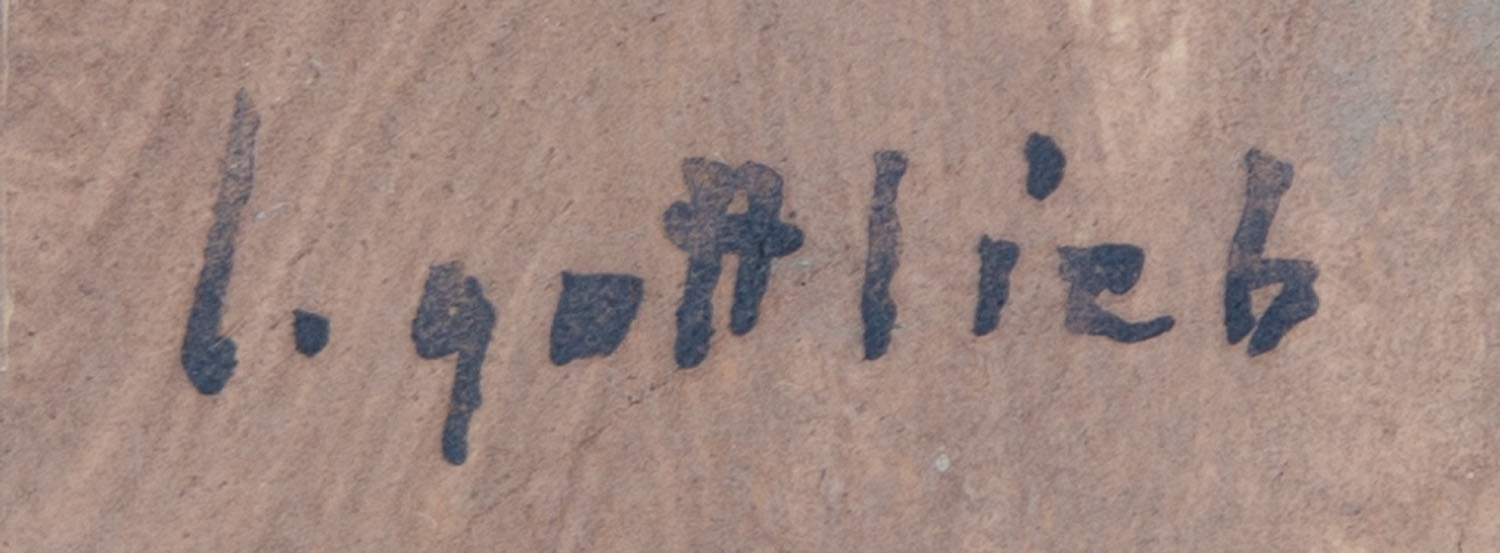 Artwork by Leopold Gottlieb, Half-nude, Made of oil/paperboard