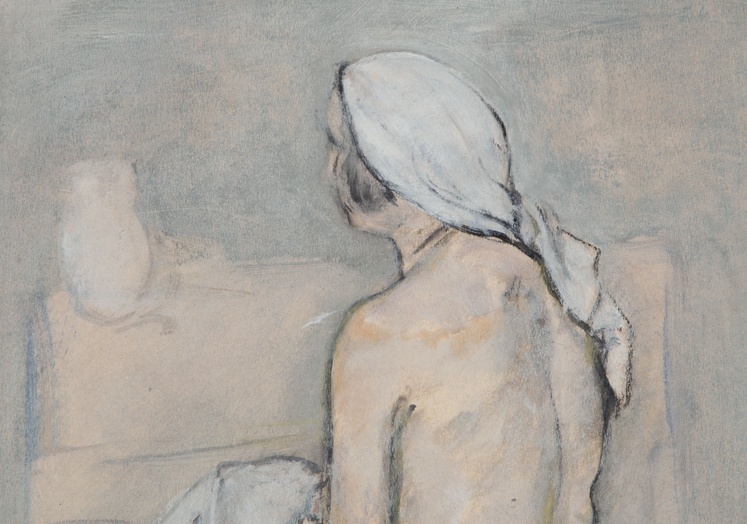 Artwork by Leopold Gottlieb, Half-nude, Made of oil/paperboard