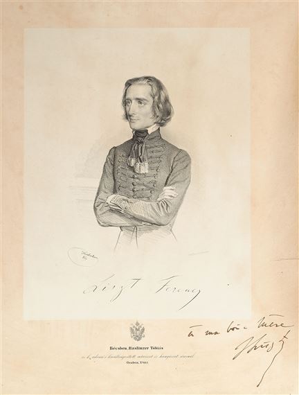 Portrait de Franz Liszt by Josef Kriehuber, 1839