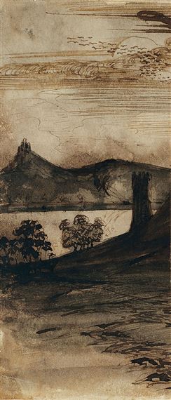 Paysage avec château sur un promontoire rocheux by Victor Hugo