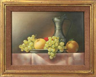 Still Life with Green Grapes and Apples - William van Dalen
