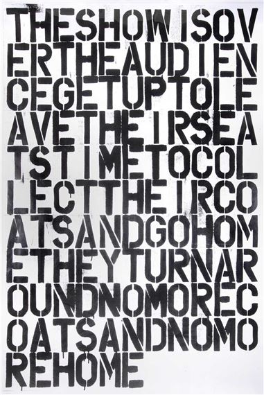 untitled (The Show Is Over) by Felix González-Torres, Christopher Wool, 1993
