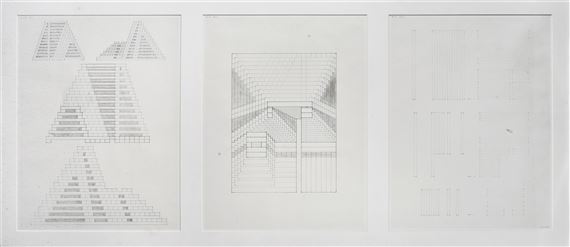 Three-Part Study For Unexecuted A175 by Jackie Ferrara, 1977